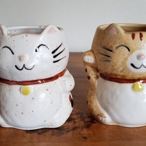 Set of two Lucky Fortune Cat Mugs